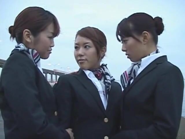 Japanese Girl French Kissing Flight Attendants In Training Porn