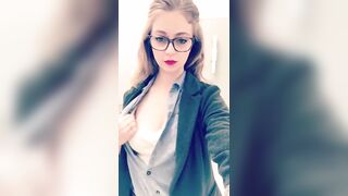 One Boob: Ravishing Gal With A Giant Glasses Shows One But Good