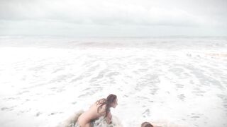 Katya Clover: Clover and girlfriend nude on the beach