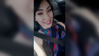 Aria Alexander rubs her pussy in the car - Aria Alexander