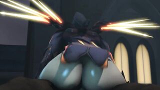 Mercy bouncing on that BBC~ - Hentai Interracial