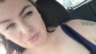 Got bored waiting for my partner, might as well pull my tits out! - BBW