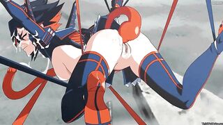 Anime Servitude: Feeble Ryuko taken advantage of by lascivious tentacles.