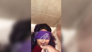 Cum on her face then piss in her mouth