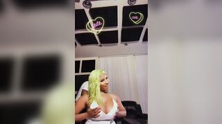 Hip Hop: Nicki Minaj juggling her large breasts until her areola peaks out on ig