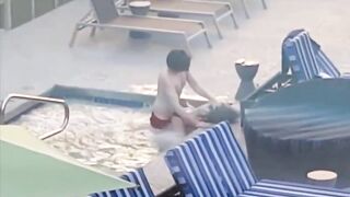 teen pair caught banging in the hotel jacuzzi