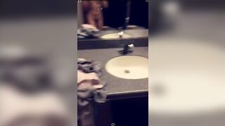 Fully Naked in Public Bathroom - Hold the Moan