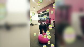 skillful Balancing and Flashing my T&A at the Gym!