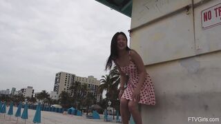 lulu Chu playing with herself at the beach