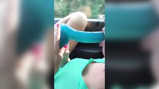 Hold the Groan: She Using Sextoy On The Way To Home
