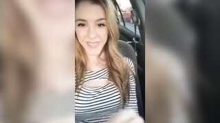 Amateur Masturbates in her car in the parking lot. - Hold the Moan
