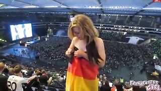 Flashing at public viewing in germany - Hold the Moan
