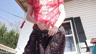 Hold the Groan: Outside vagina and ass flash