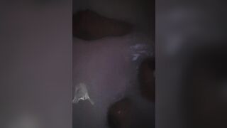 Stroking my pussy in my milk bath