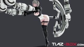 Hooked Up Anime: 2B getting fucked by a machine