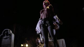 Horror Video Nudes: I let an AI Processor loose on that Linnea Quigley scene in The Return Of The Living Dead. 3840x2080 results in comments.