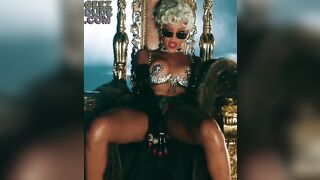 Sexy Honeys: Rihanna in underclothes with her legs widen wide and a lot of cleavage - looped