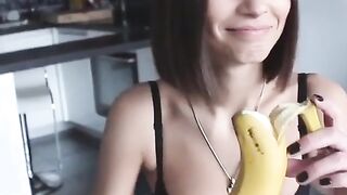 Banana + yogurt :) - Hot Women
