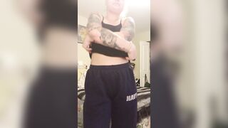 Sexy Babes with Tattoos: I love to put on Zaddy's garments when he's at work, just so I can take 'em of ????