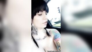 Some topless driving - Hot Chicks with Tattoos