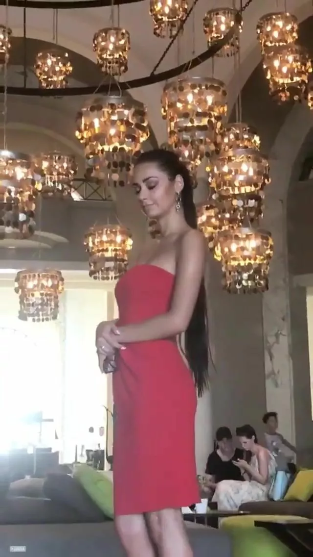 helga lovekaty red dress Download 2560x1440 helga lovekaty, cleavage, window, red dress, boobs, long hair, model Porno Photos, Erotic Wallpapers
