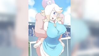 Rosalina's jiggling breasts