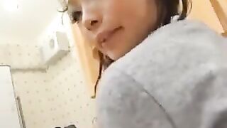 Hotdogging: Oriental enjoying cock