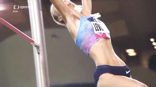 Sexy For Fitness: Yuliya Andriyivna Levchenko attempts the crushing 2 meter jump.