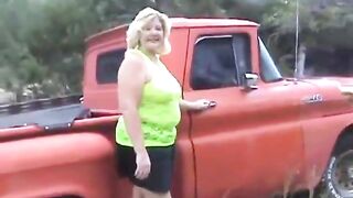 Fat ass granny and black guy outdoor