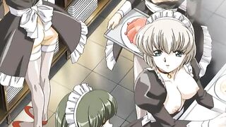 Maids wearing crotchless outfits - Hentai