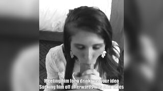 Don't worry, she'll play with yours later and explain in detail how she used her perfect mouth to make his huge veiny cock cum down her throat - Hot Wife Caption