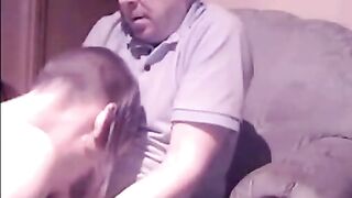 old daddy enjoying a fellatio