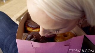 Incest: Sister got tricked by Donuts !
