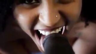 Indian Chicks: Passionately sucked! And what a smile & teeth!