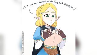 Zelda playing with her new upgrades - Hentai