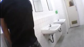 Man has his toilet break interrupted - Japanese
