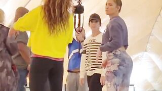 JLo and Shakira warming up their booties - Jennifer Lopez