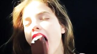 Barbara Palvin licking choco - Celebs
