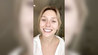 Celebrities: I desire no thing greater amount right now than to cover Elizabeth Olsen's face in so much cum ??