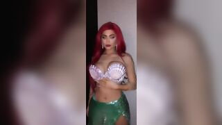 kylie Jenner looking sexy as Ariel