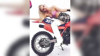 Dove Cameron as a slutty schoolgirl riding a bike... it's just perfect! - Celebs