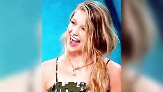 Melissa Benoist's reaction when all the guys come out for her gangbang... - Celebs