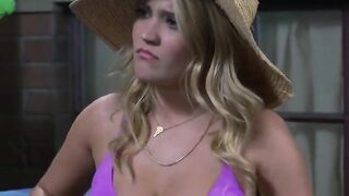 emily Osment - ideal blond fuck doll showing us her amazing milk cans. Let us ravage her holes