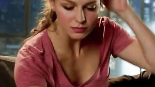 after her spouse goes to couch, Melissa Benoist quickly fixes herself up to FaceTime u...