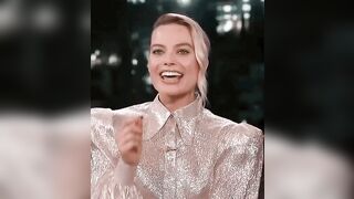 Celebrities: Margot Robbie being shown posts about her from here on live television...