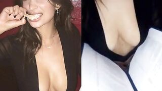 Emily Ratajkowski squeezing her big tits together - Celebs