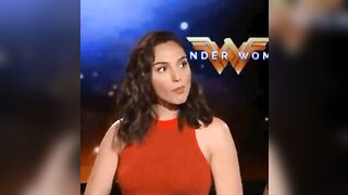 Celebrities: Girl Gadot trying to swallow a load in advance of the camera's turn back on to proceed the interview