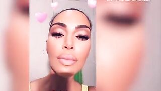 Celebrities: Kim Kardashian, I desire to engulf on her throat and tongue, then face fuck her.