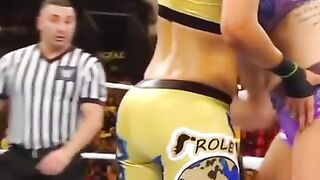 Charlotte putting her hand DEEP in Bayley's fat buttcheeks - Celebs
