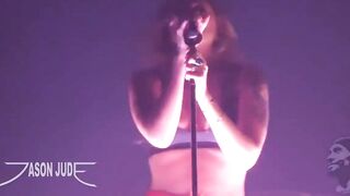 tove Lo taking off her top, begging for guys to jerk to her